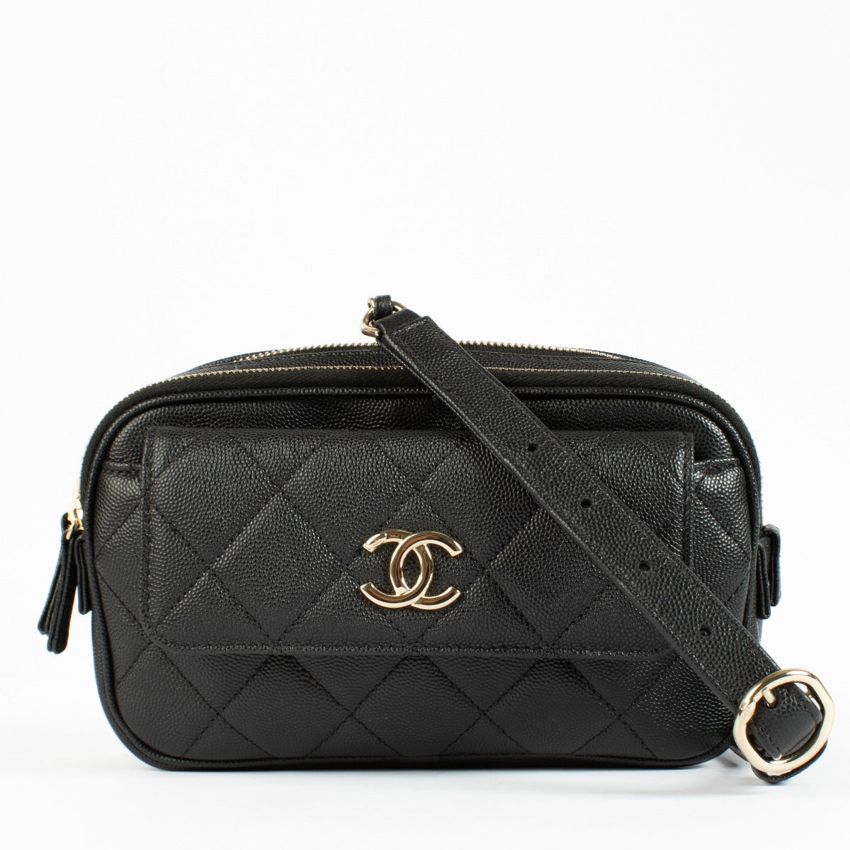 Chanel Zwarte Caviar Heuptas met Etui
