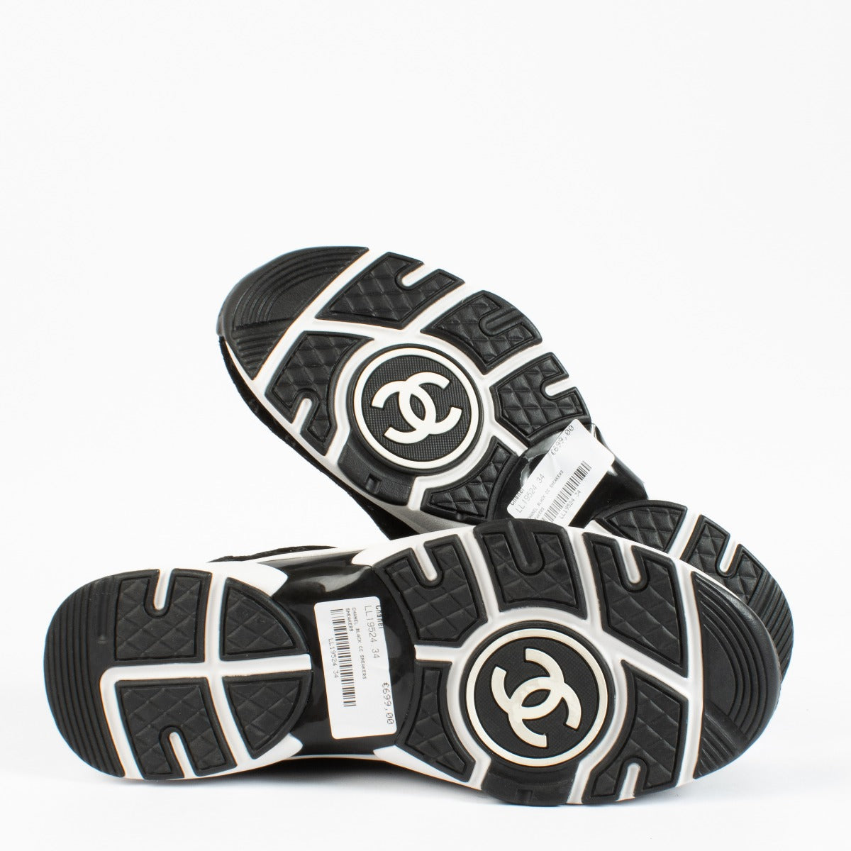 Chanel Zwarte Suède CC Sneakers - Maat 40