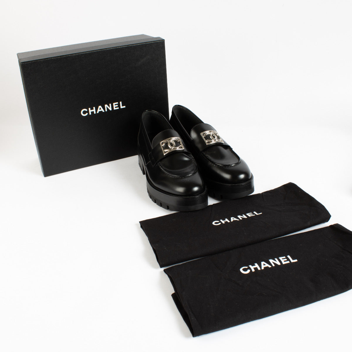 Chanel Black Loafers - Size 40,5