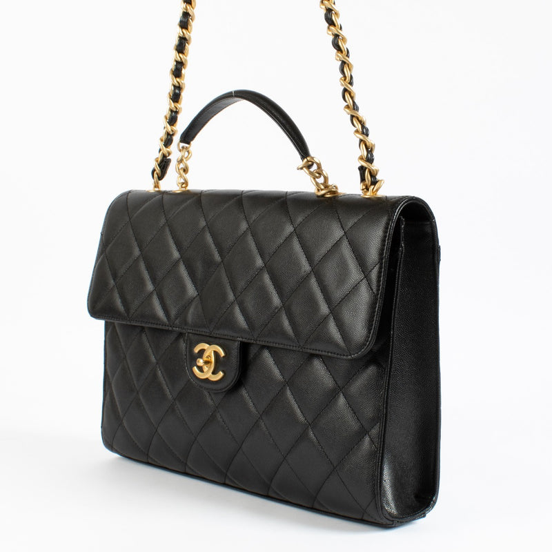 Chanel Black Caviar Briefcase Bag