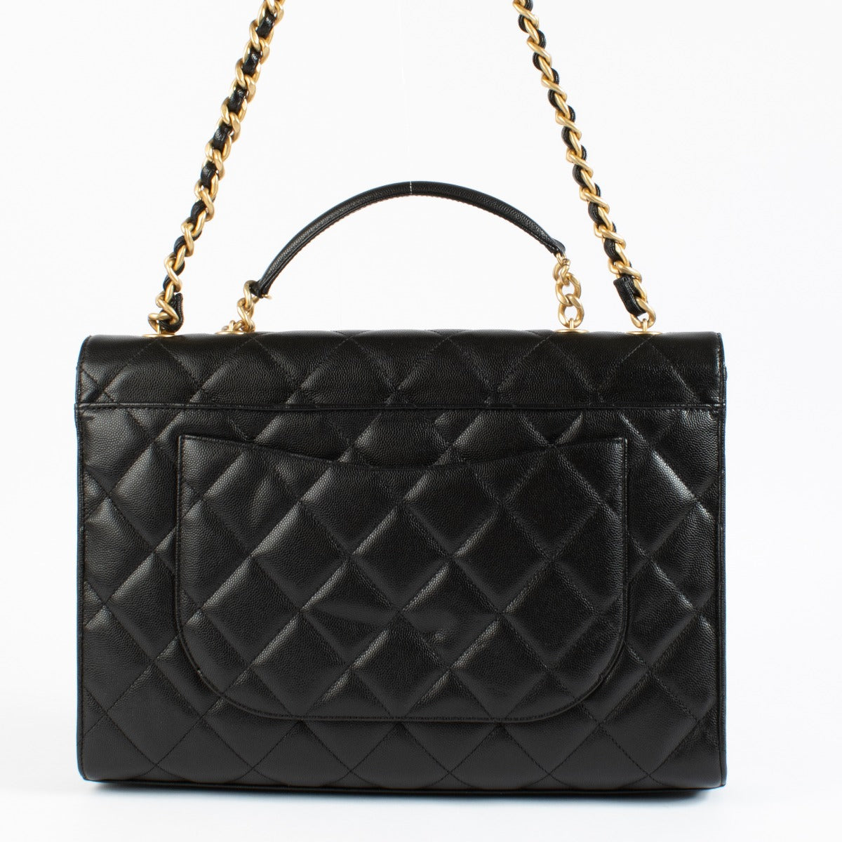 Sac mallette Chanel en caviar noir