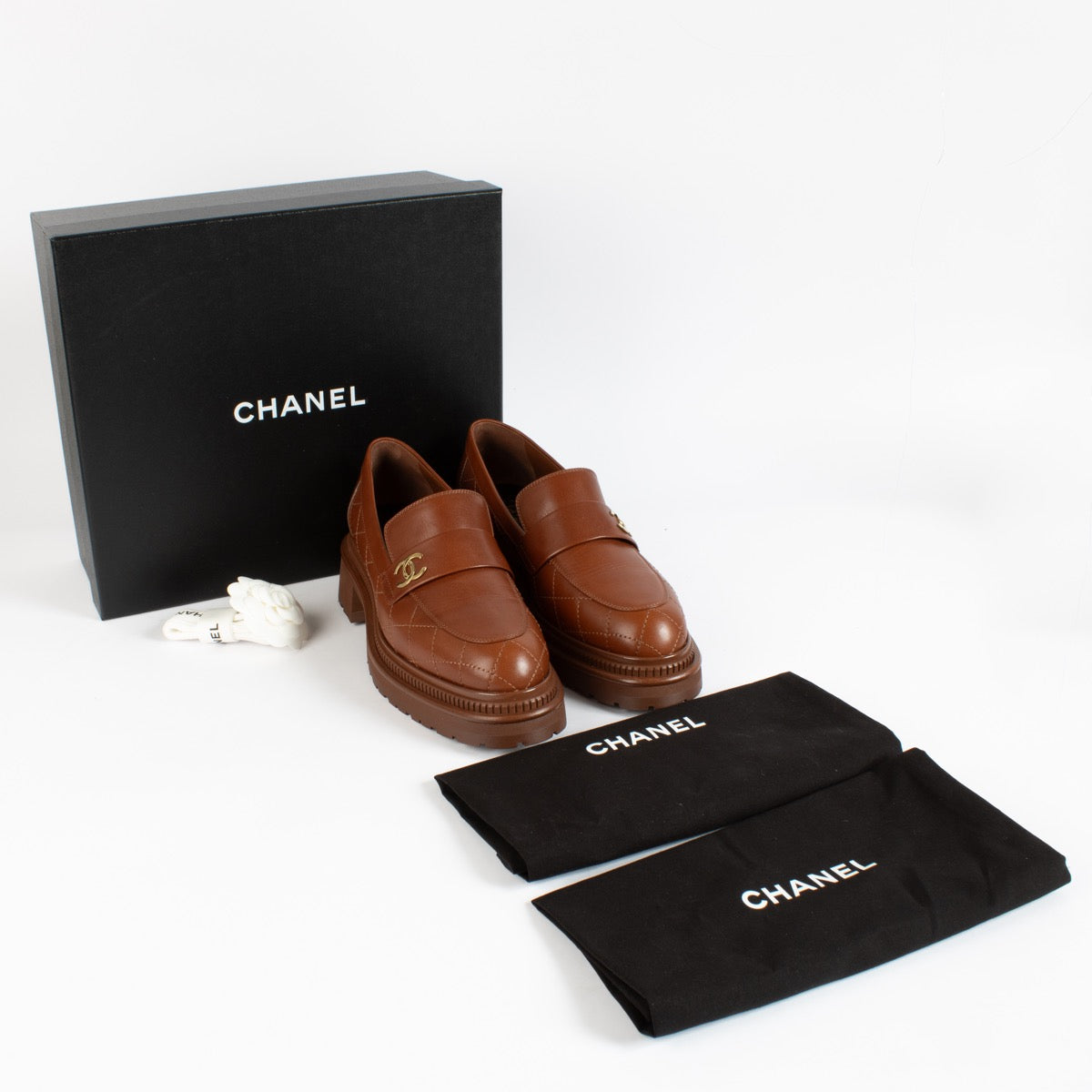 Shop 100% authentic second hand Chanel Brown Loafers on Labellov.com