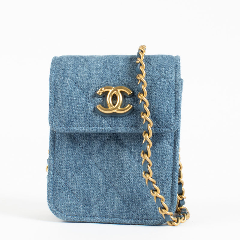 Chanel Blue Denim Mini Flap Crossbody Bag
