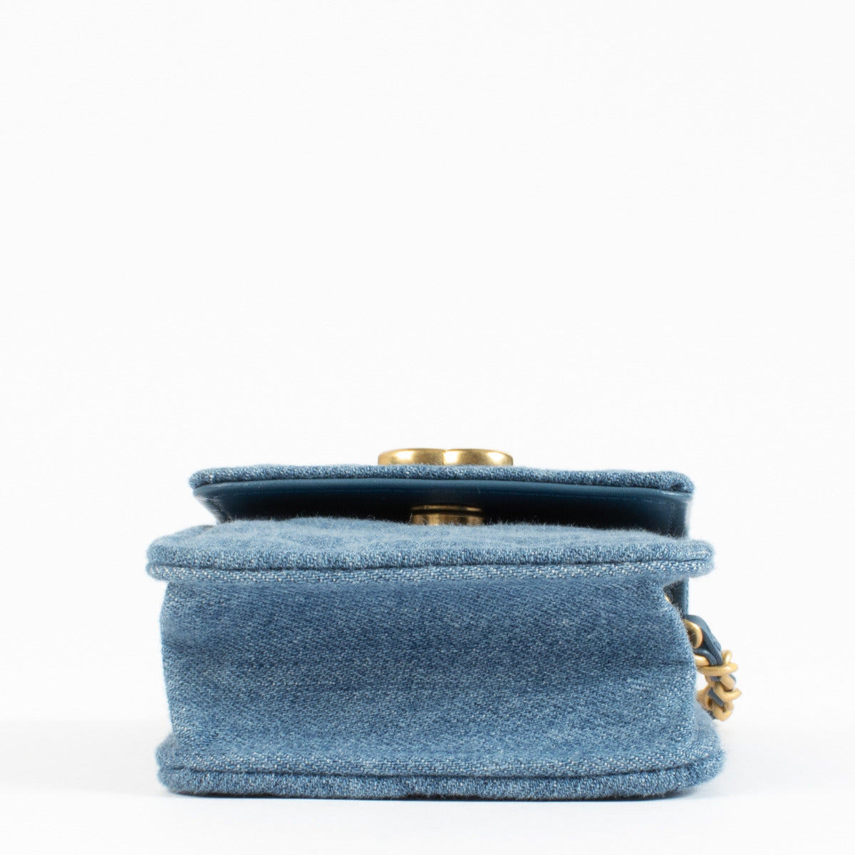 Sac bandoulière Chanel Mini Flap en jean bleu