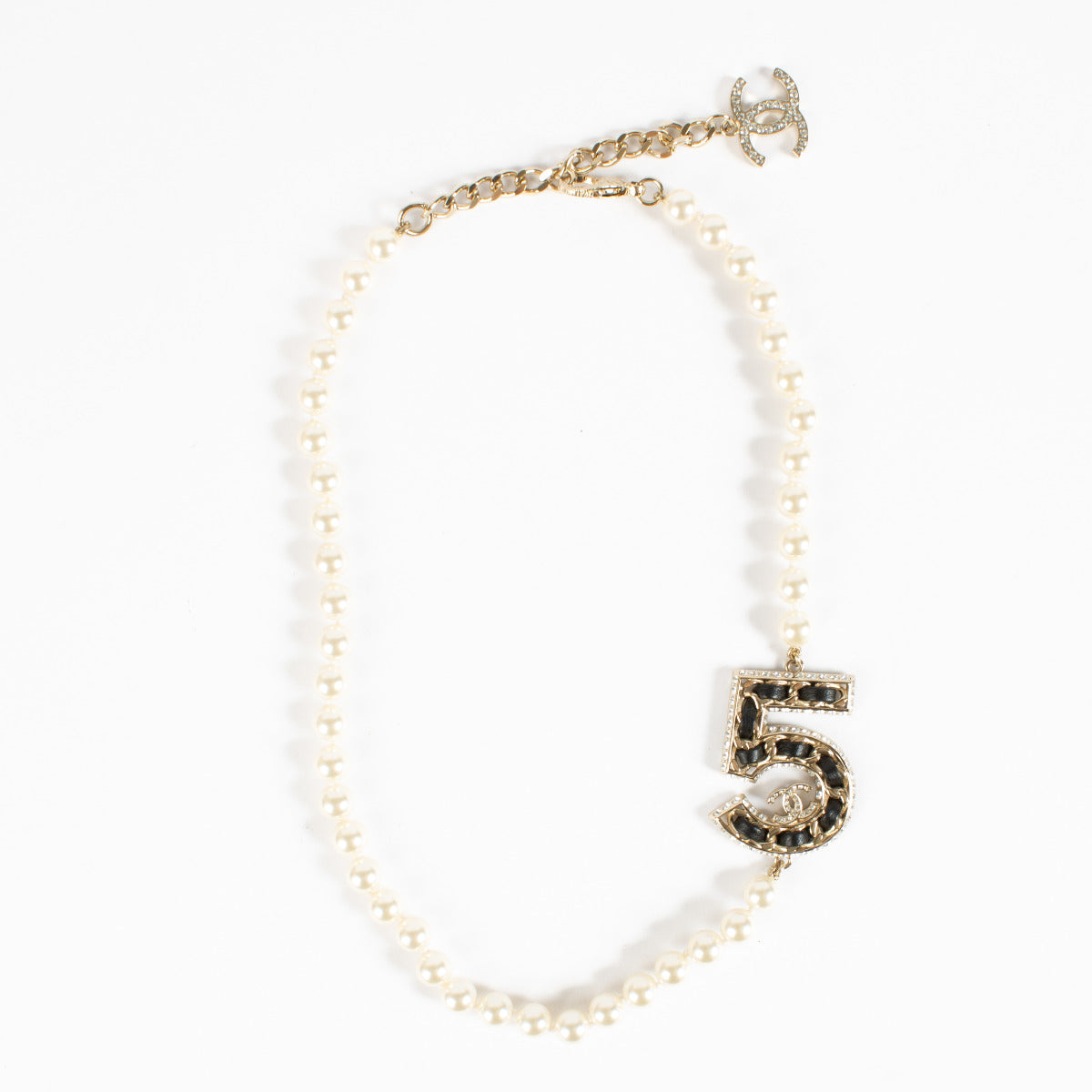 Chanel 23P N°5 Pearl & Crystal Necklace