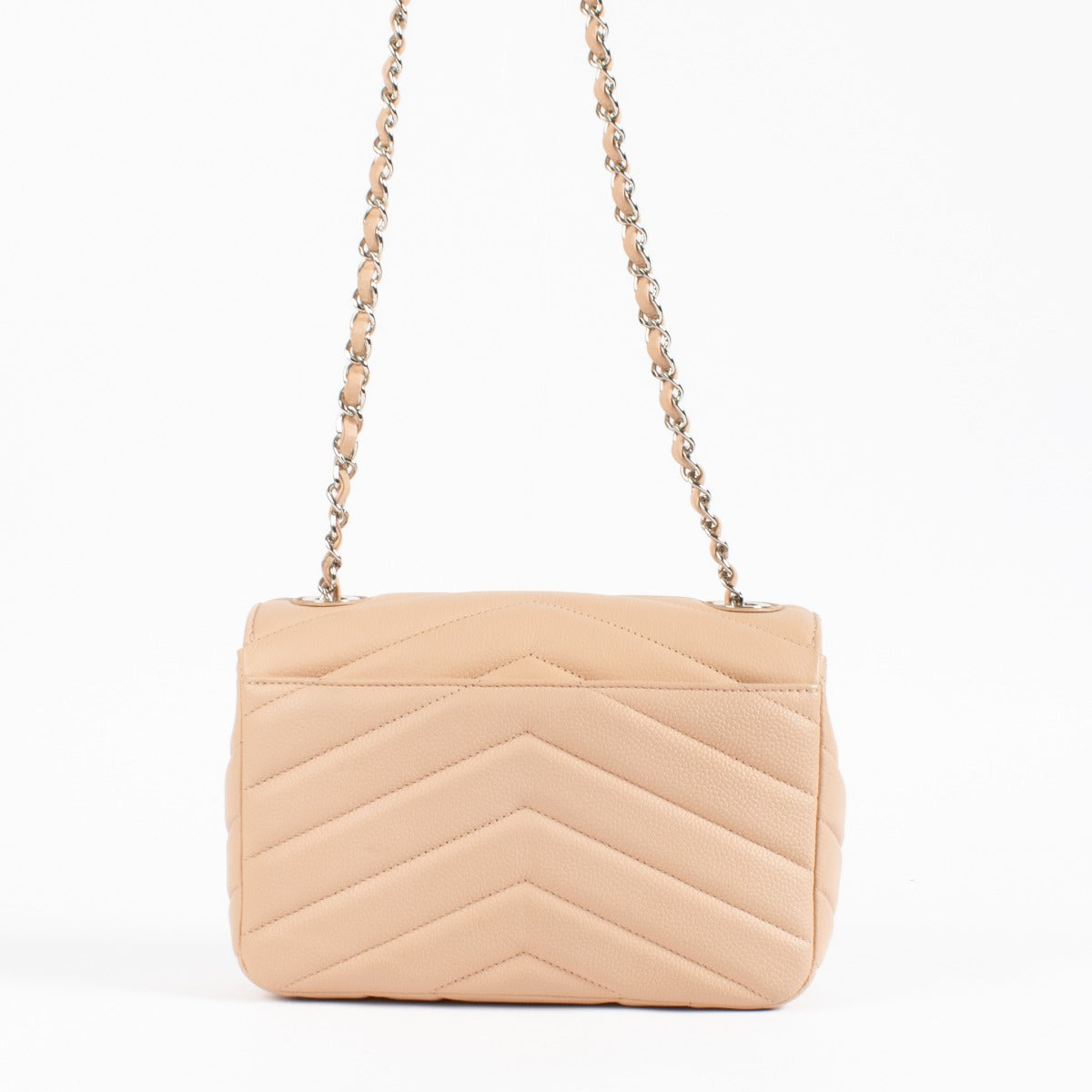 Chanel Nude Caviar Chevron Flap Tas