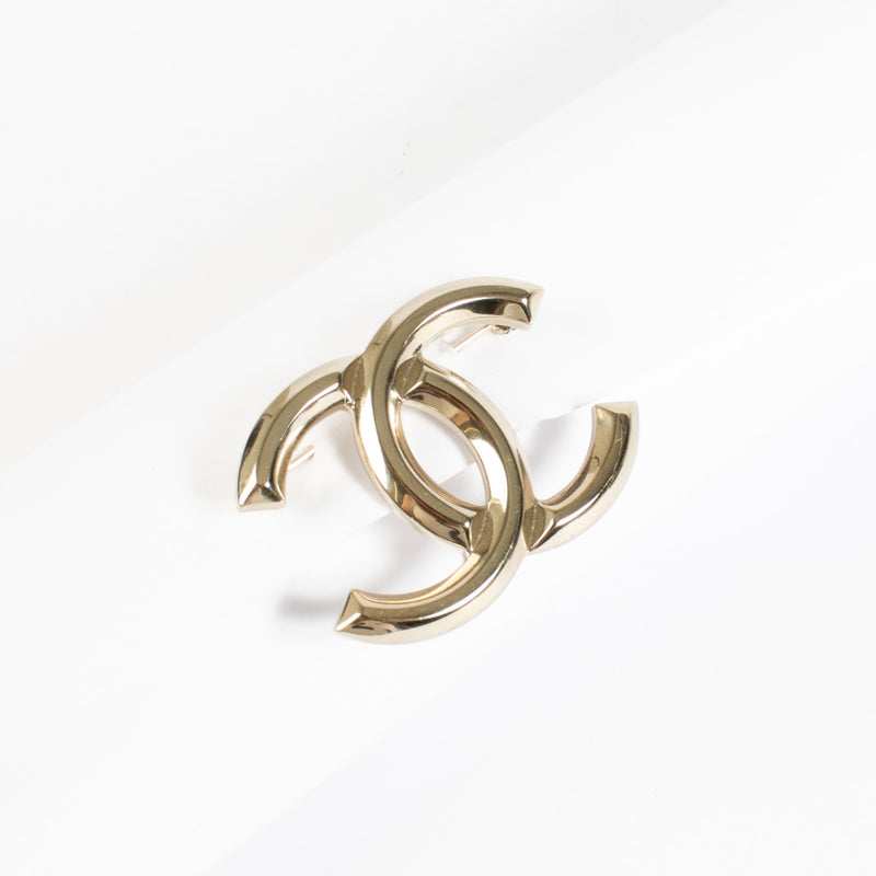 Chanel CC Gold-Tone Metal Brooch