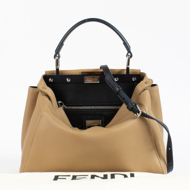 Shop safe online at labellov in Antwerp, Brussels and Knokke this 100% authetnic second hand Fendi Beige Mini Peekaboo Bag