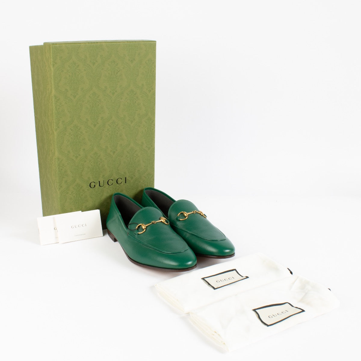 shop 100% authentic second hand Gucci Green Horsebit Loafers - Size 40 on Labellov.com