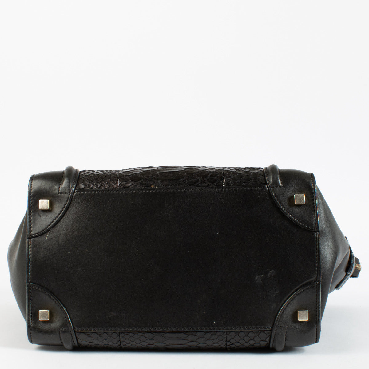 Celine Zwarte Python Mini Luggage Tas