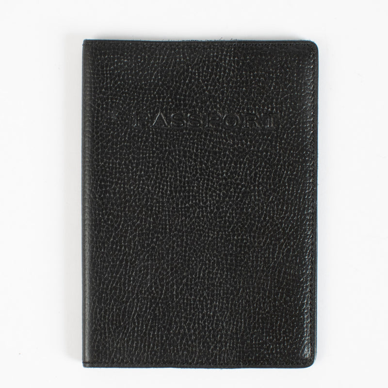 Delvaux Black Leather Passport Holder
