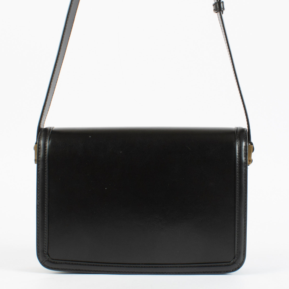 Saint Laurent Black Smooth Calfskin Solferino Medium Satchel Bag