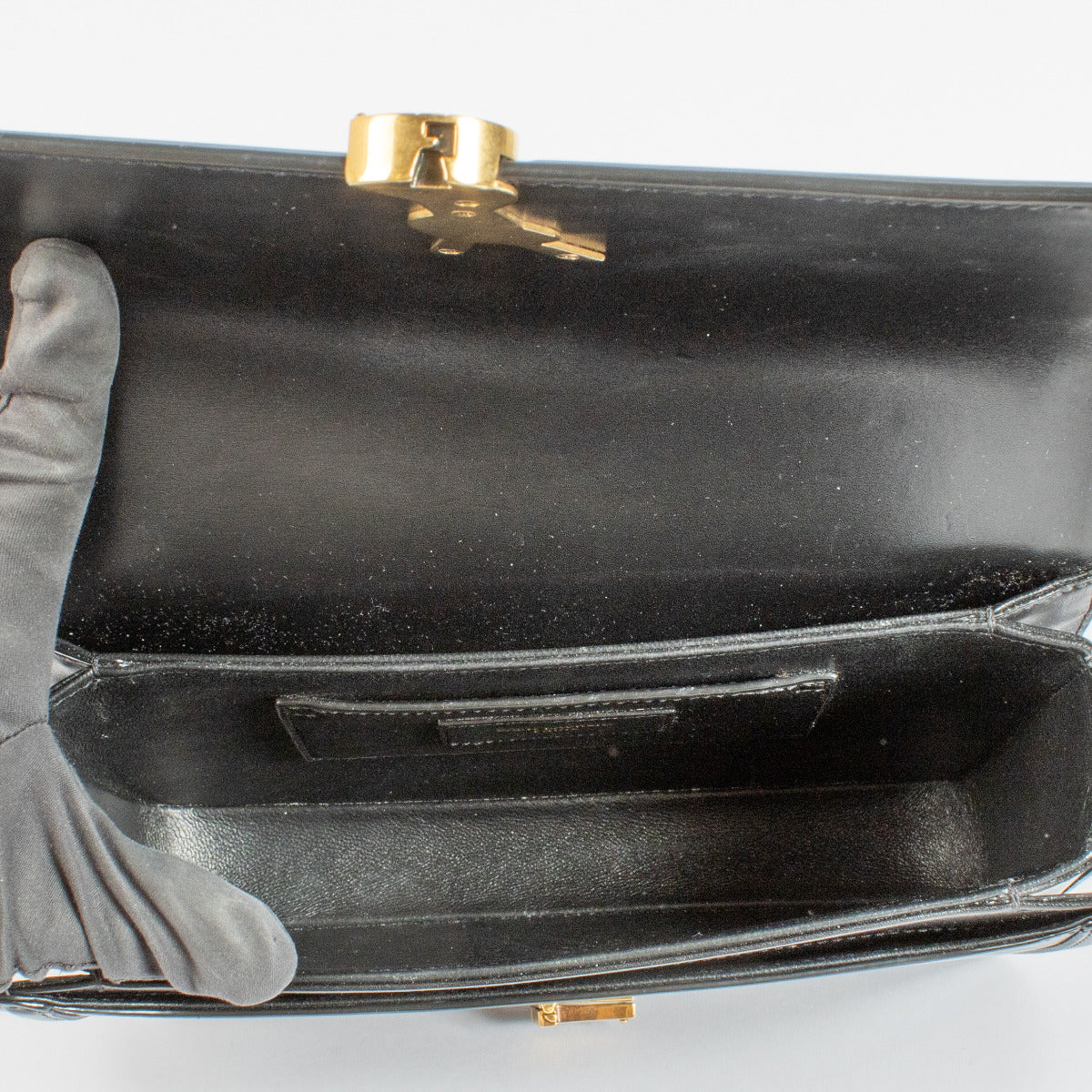 Saint Laurent Black Smooth Calfskin Solferino Medium Satchel Bag