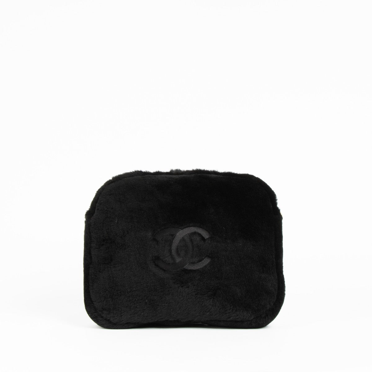 Authentic pre-loved Chanel Black Faux Fur Slippers With Pouch - Size 40 on Labellov.com