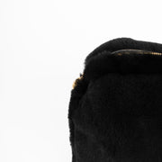 Authentic pre-loved Chanel Black Faux Fur Slippers With Pouch - Size 40 on Labellov.com