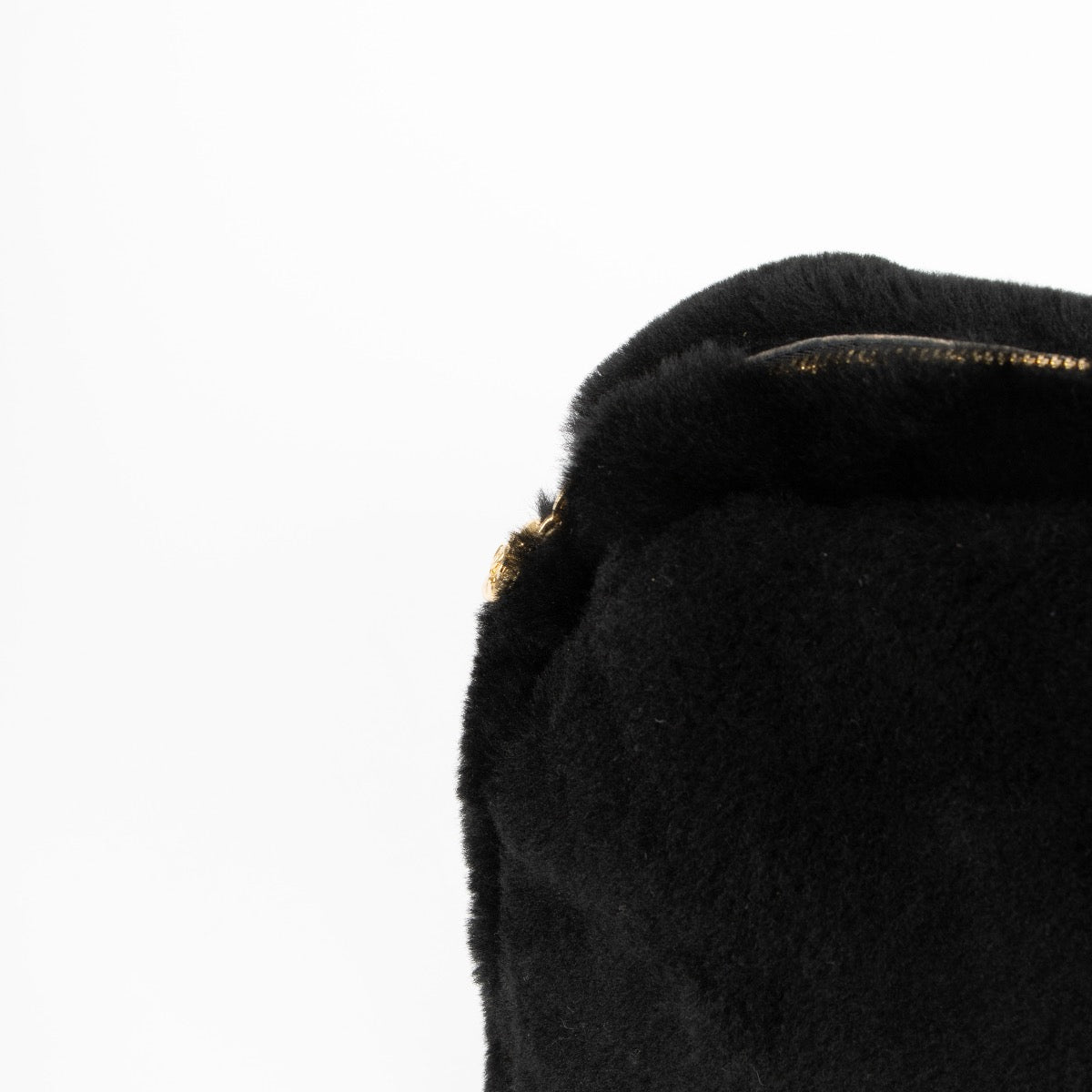 Authentic pre-loved Chanel Black Faux Fur Slippers With Pouch - Size 40 on Labellov.com