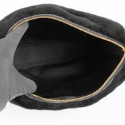 Authentic pre-loved Chanel Black Faux Fur Slippers With Pouch - Size 40 on Labellov.com