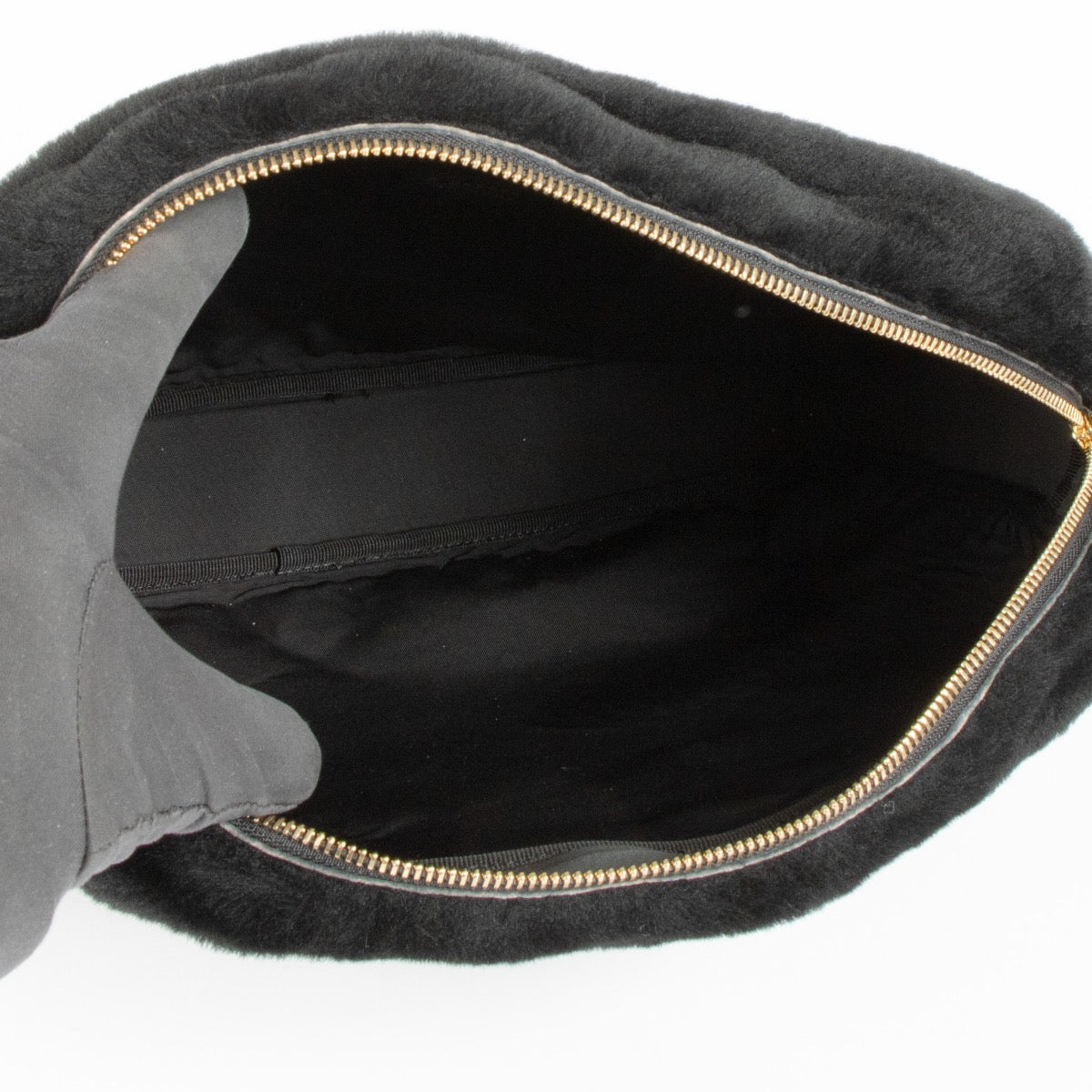 Authentic pre-loved Chanel Black Faux Fur Slippers With Pouch - Size 40 on Labellov.com