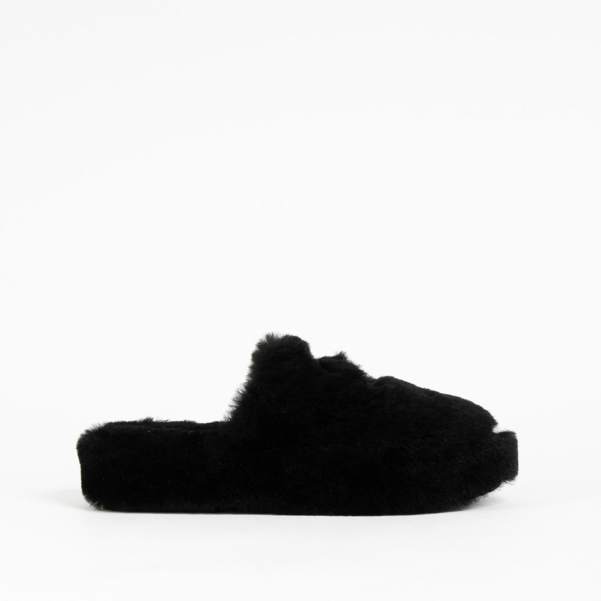 Authentic pre-loved Chanel Black Faux Fur Slippers With Pouch - Size 40 on Labellov.com