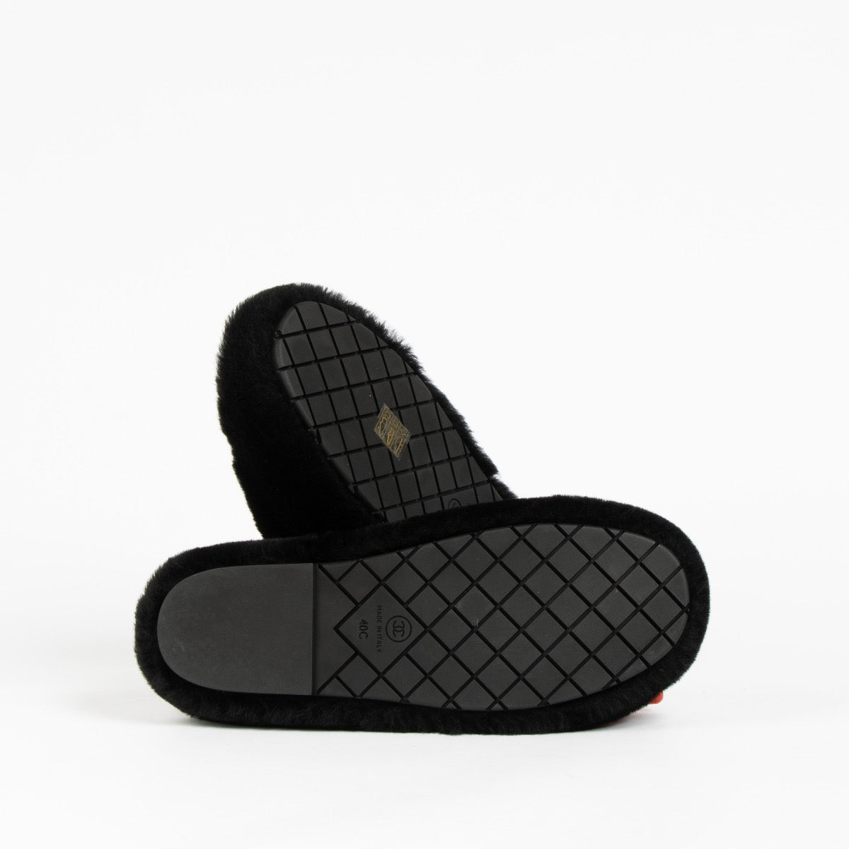 Authentic pre-loved Chanel Black Faux Fur Slippers With Pouch - Size 40 on Labellov.com