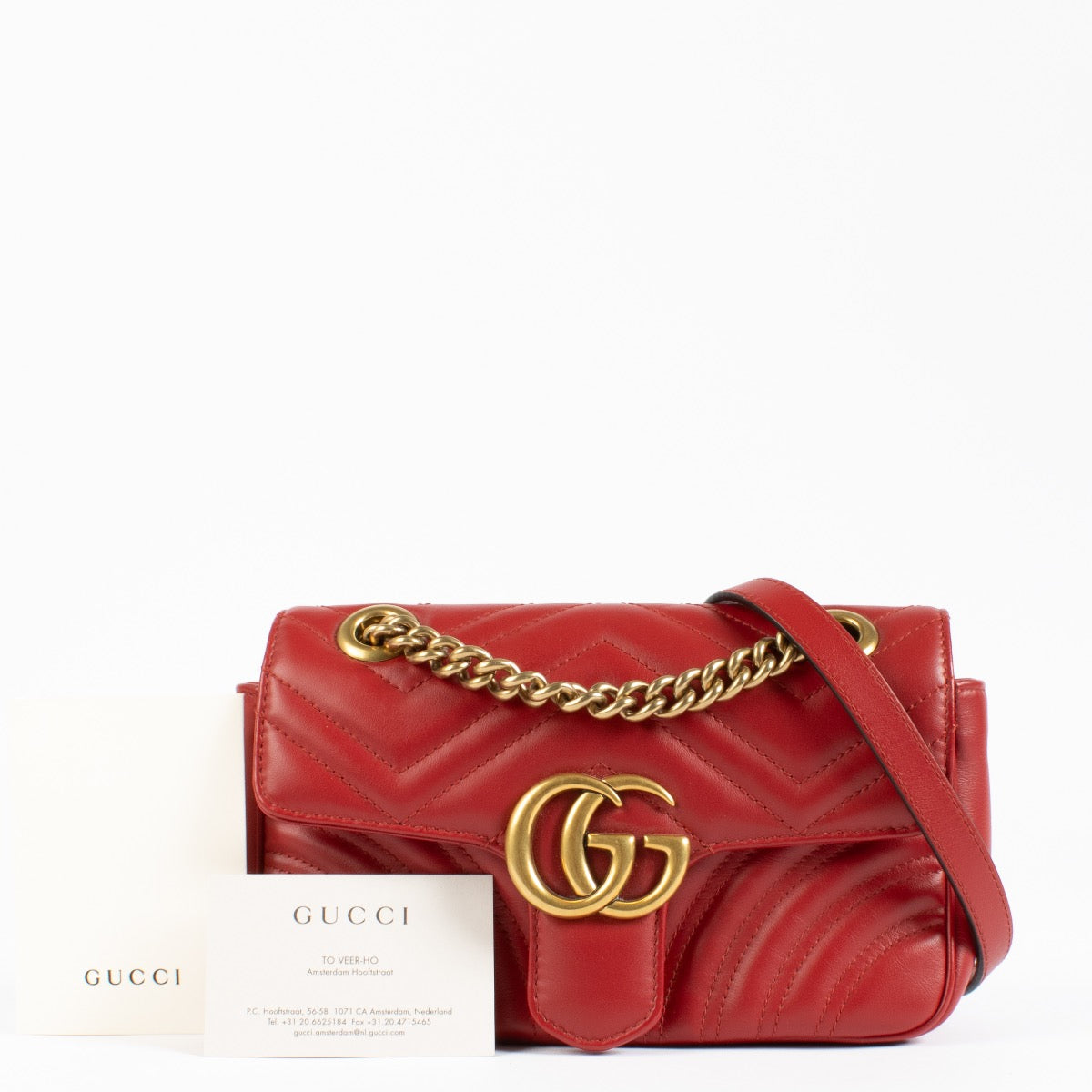 Sac Gucci GG Marmont petit modèle rouge