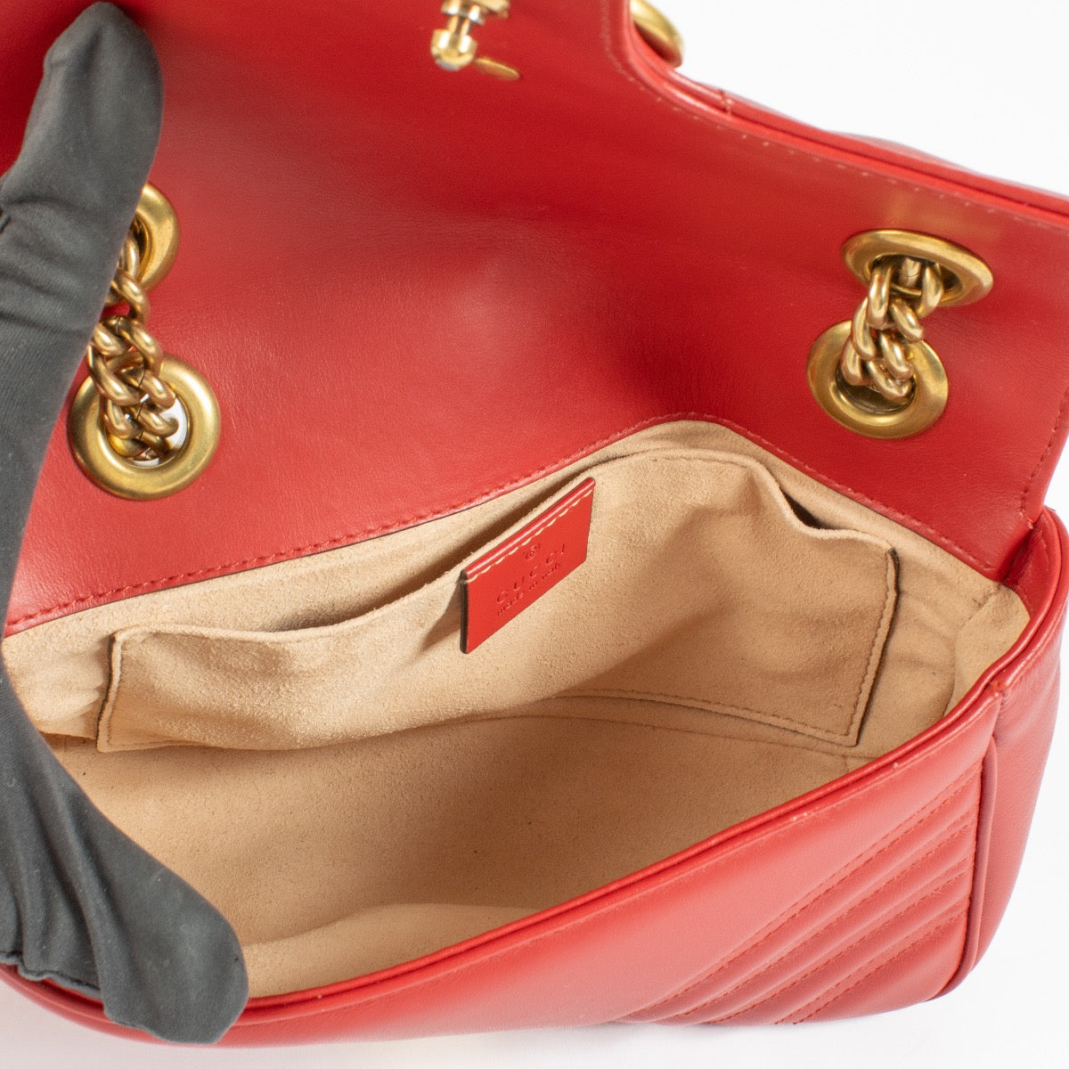 Sac Gucci GG Marmont petit modèle rouge