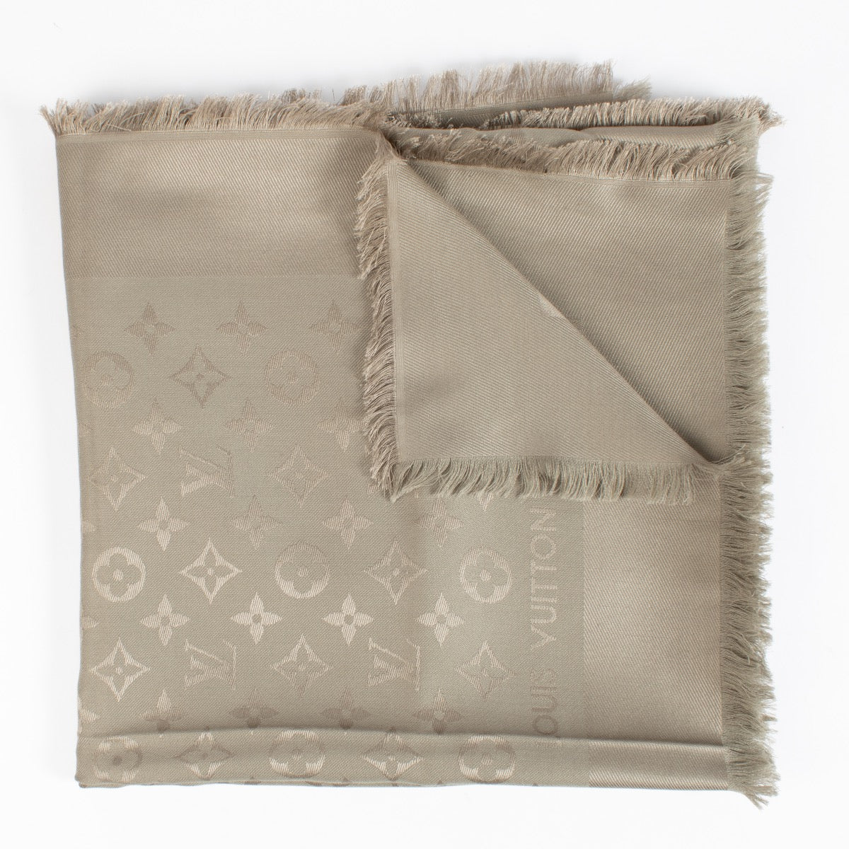 Châle Louis Vuitton Beige Monogram Classique