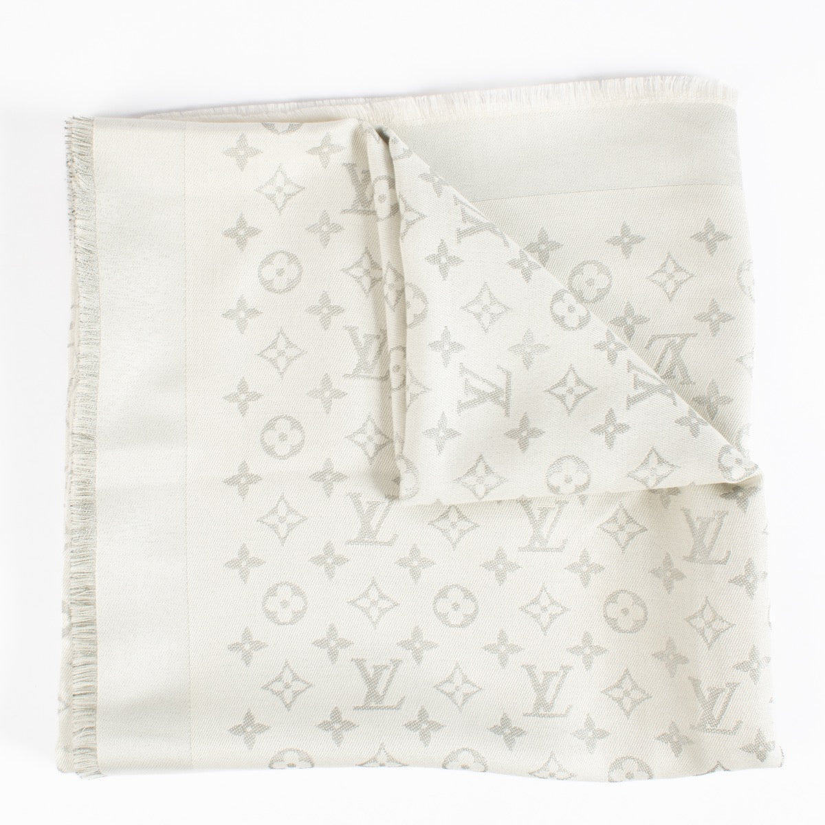 Louis Vuitton  Silver Monogram Classic Shawl
