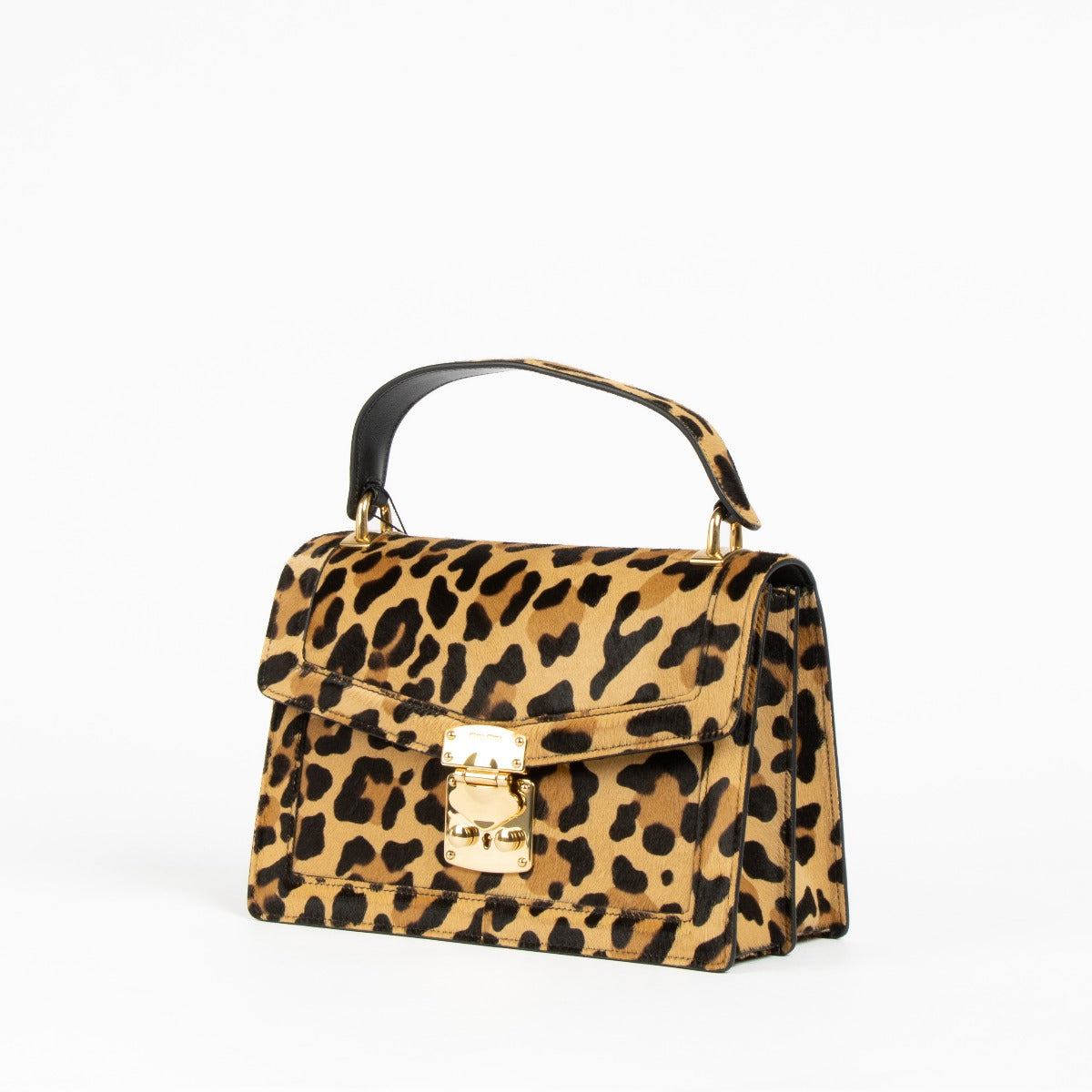 Sac à main Miu Miu en poulain imprimé léopard