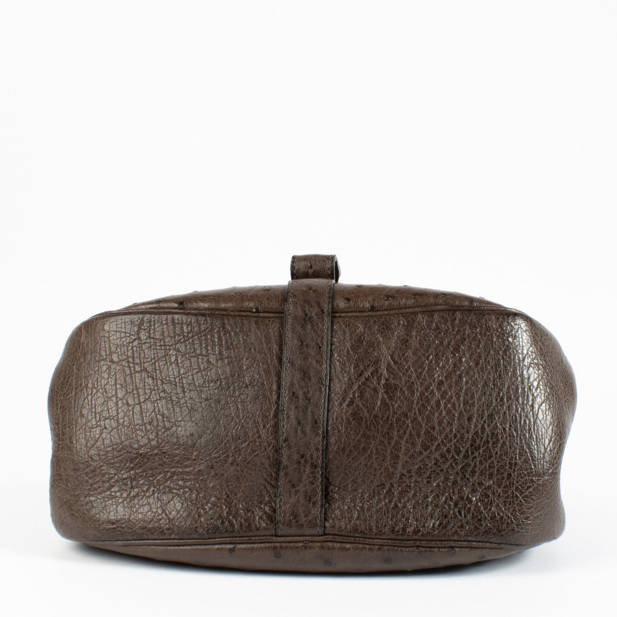 Delvaux Brown Ostrich Cerceau PM Bag