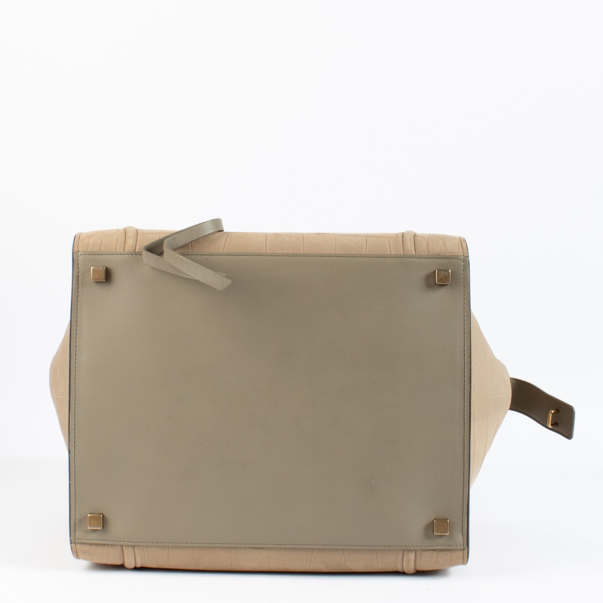 Celine Beige Crocodile Embossed Medium Luggage Phantom Bag