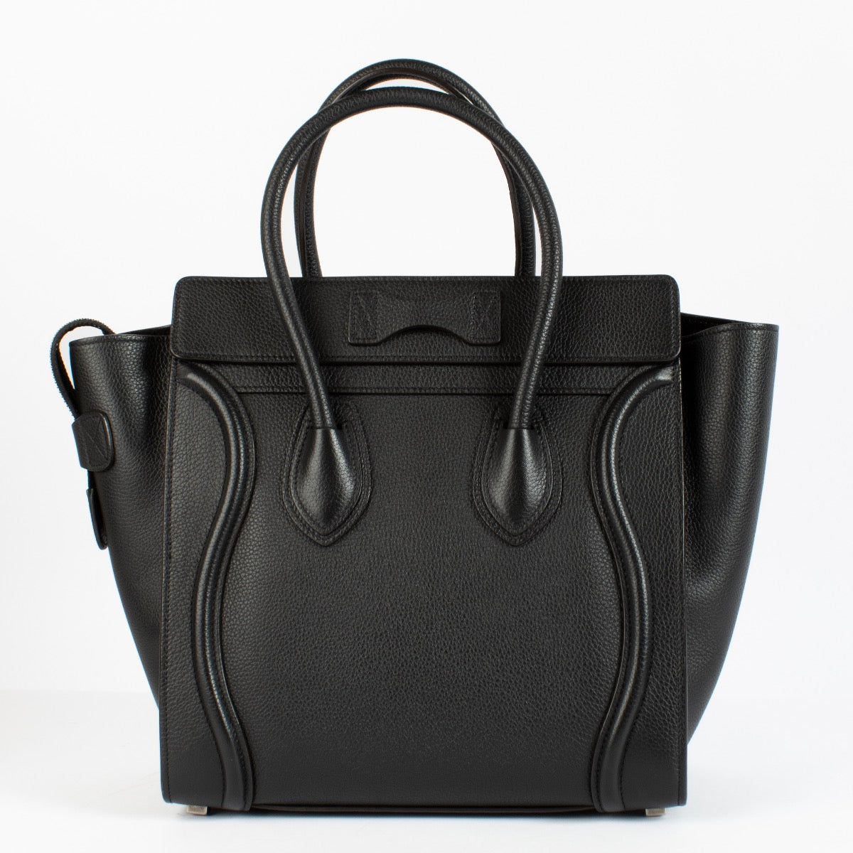 Celine Black Micro Luggage tas van generfd kalfsleer