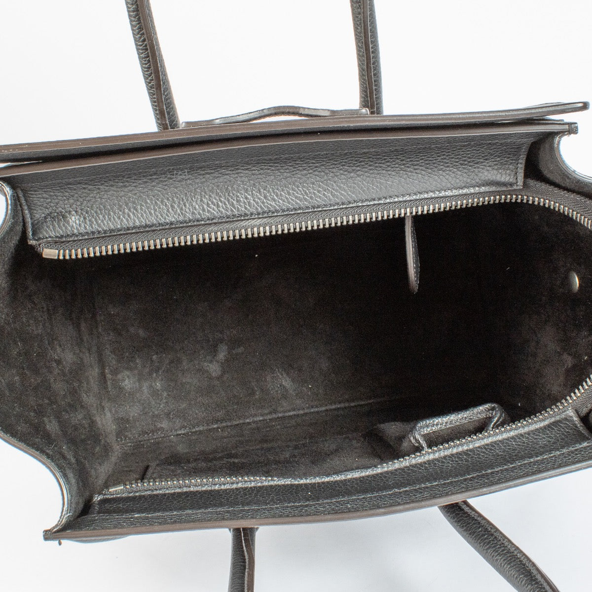 Celine Black Micro Luggage tas van generfd kalfsleer