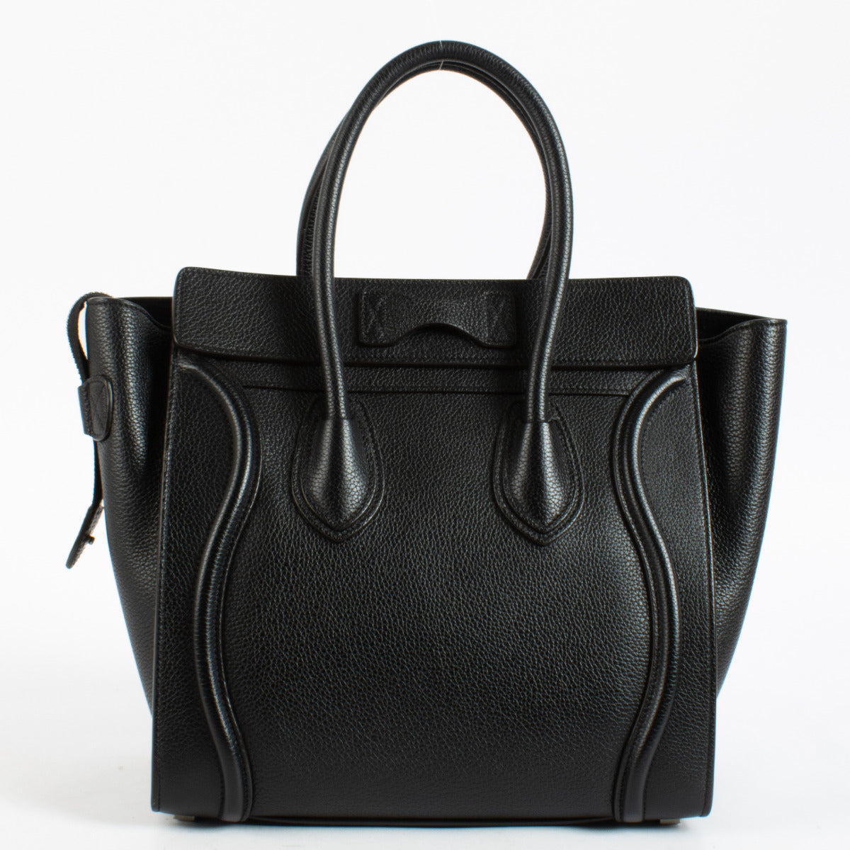 Celine Black Drummed Calfskin Micro Luggage Bag
