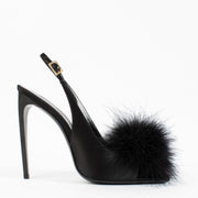 Shop safe online at Labellov in Antwerp, Brussels and Knokke these 100% authentic second hand Saint Laurent Black Satin Mae Slingback Pumps