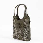Shop 100% authentic second hand Miu Miu IVY embroidered gabardine bag Olive on Labellov.com