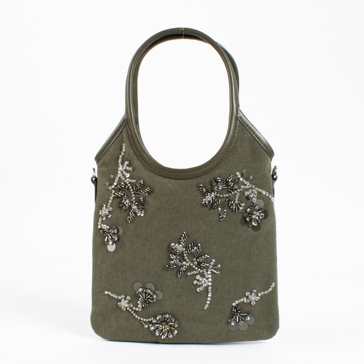 Shop 100% authentic second hand Miu Miu IVY embroidered gabardine bag Olive on Labellov.com
