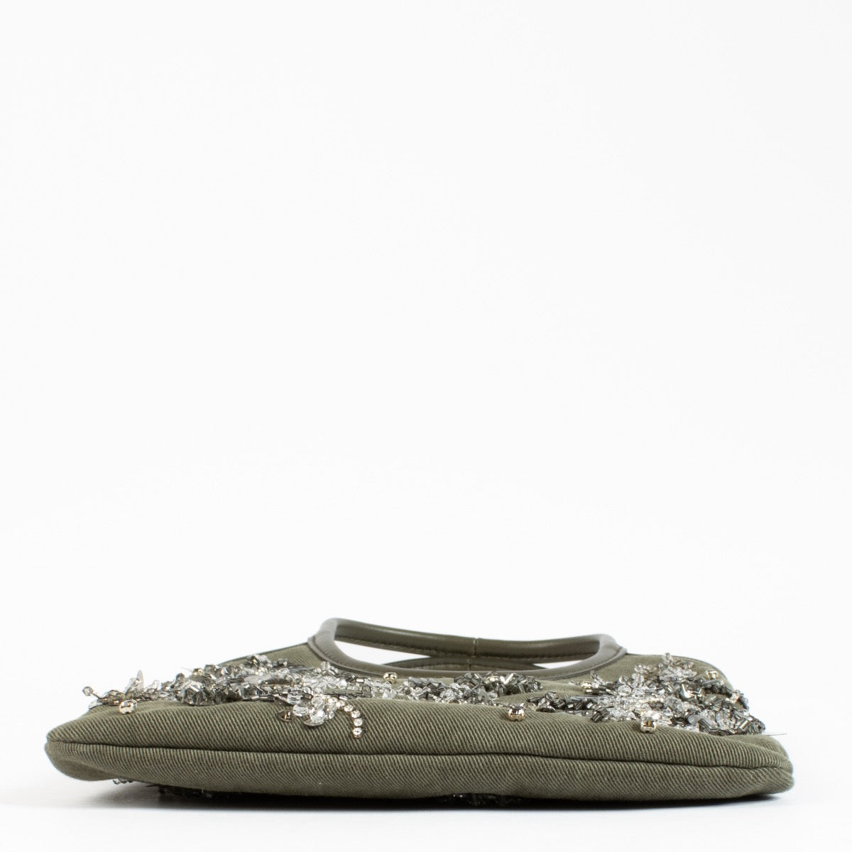 Shop 100% authentic second hand Miu Miu IVY embroidered gabardine bag Olive on Labellov.com