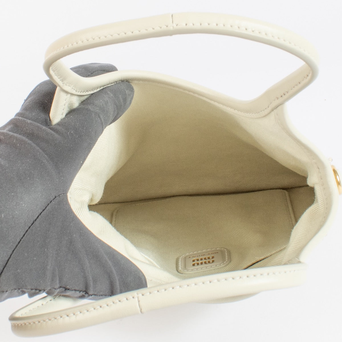 Shop 100% authentic second hand Miu Miu IVY Chalk Embroidered Gabardine Bag on Labellov.com