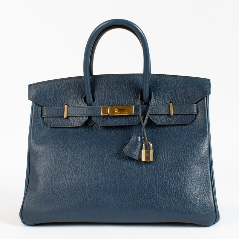 Hermès Birkin 35 Bleu Saphir Ardennes GHW