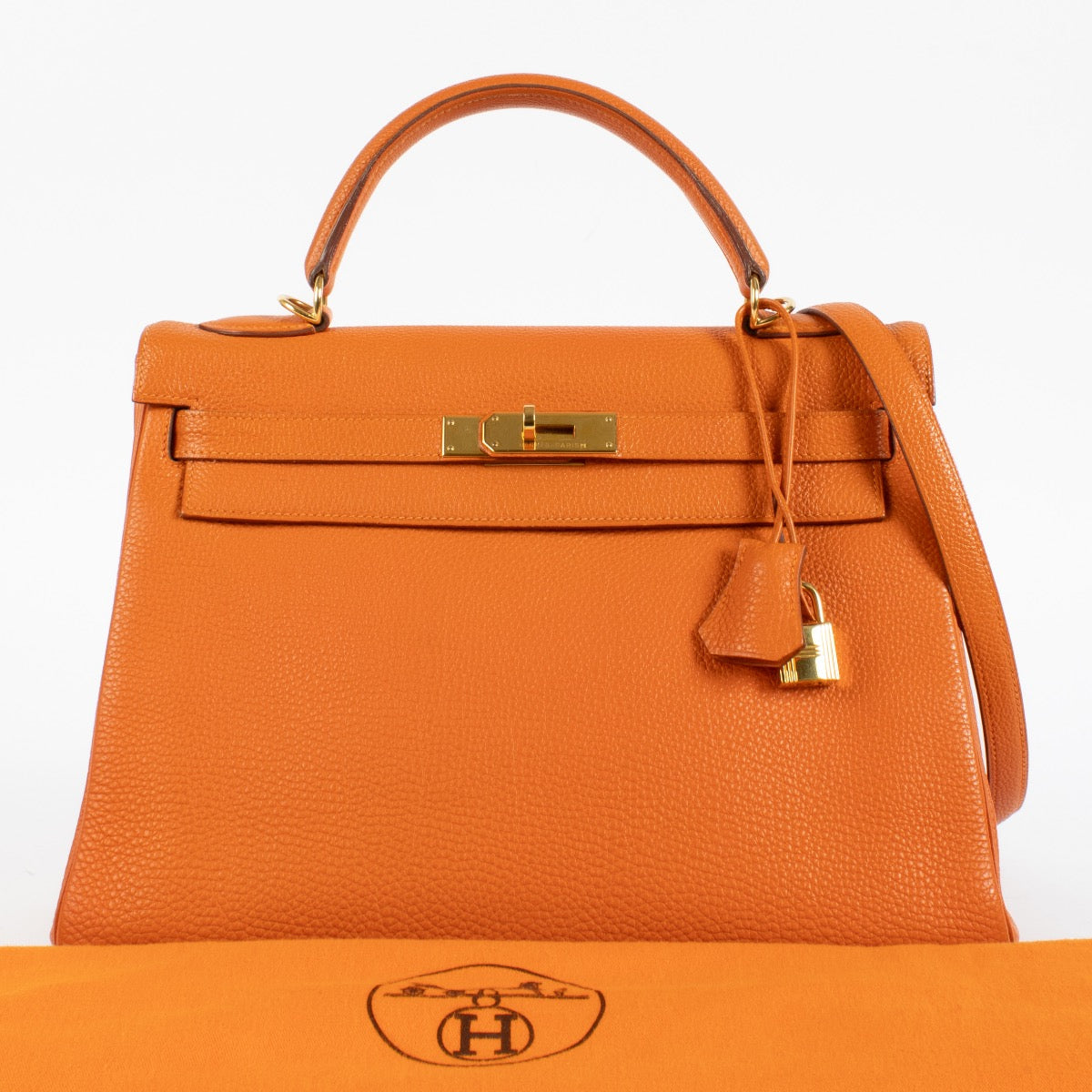 Hermès Kelly 32 Orange Togo GHW
