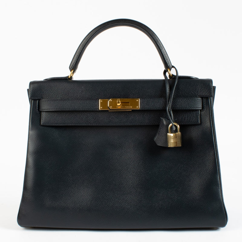 Hermès Kelly 32 Navy Courchevel GHW