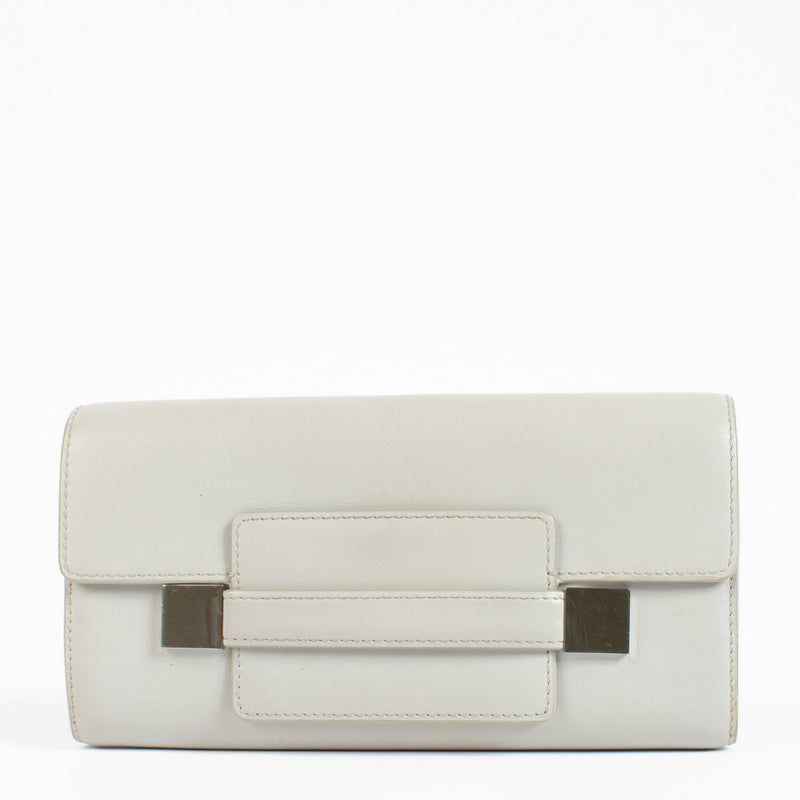 Delvaux Grey Madame Long Polo Wallet