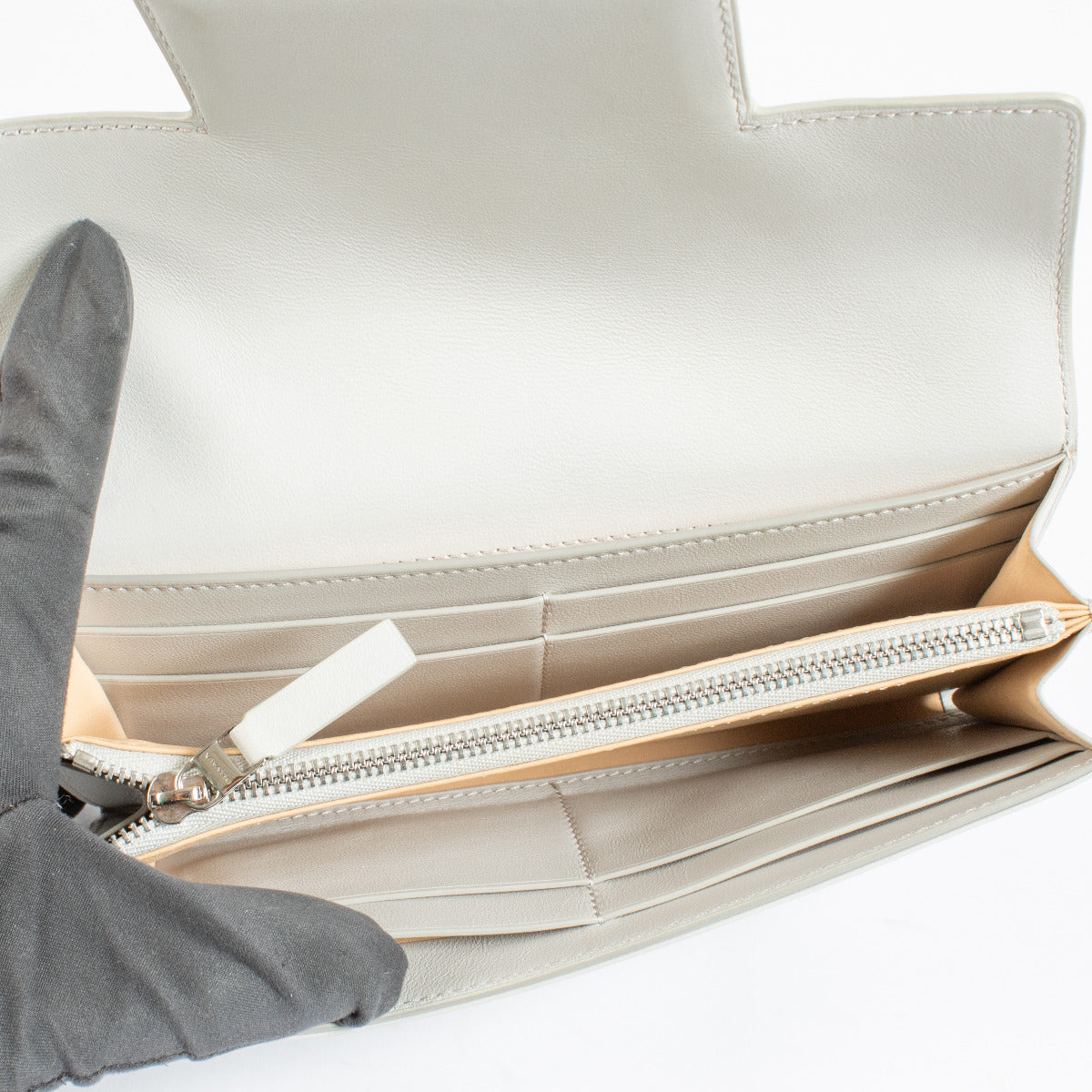 Delvaux Grijze Madame Long Polo Portemonnee