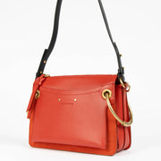 Authentic pre-loved Chloé Red Calfskin Leather Roy Small Crossbody Bag on Labellov.com