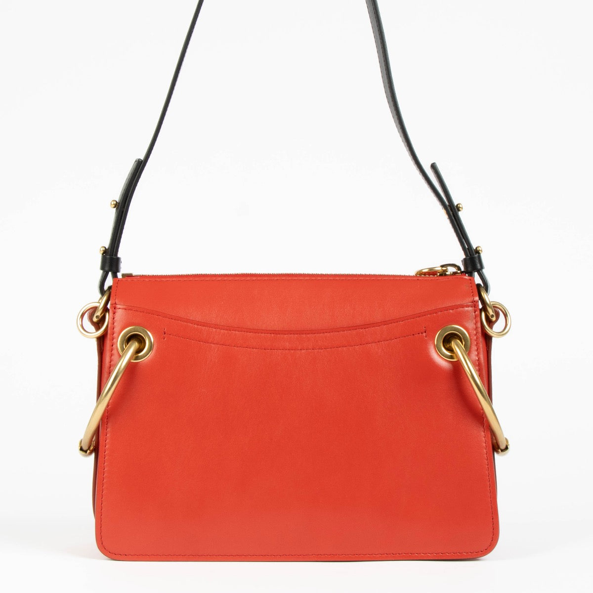 Authentic pre-loved Chloé Red Calfskin Leather Roy Small Crossbody Bag on Labellov.com