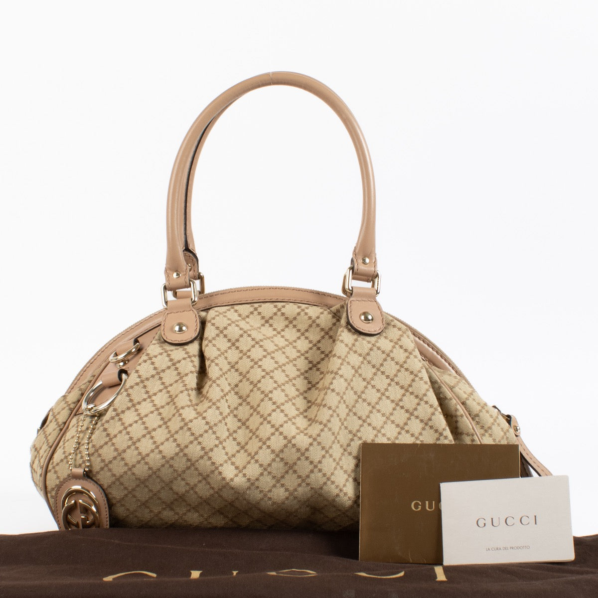 authentic preloved Gucci Brown Diamante Shoulder Bag on Labellov.com