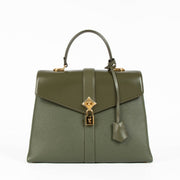 Louis Vuitton Rose des Vents MM khaki green leather handbag