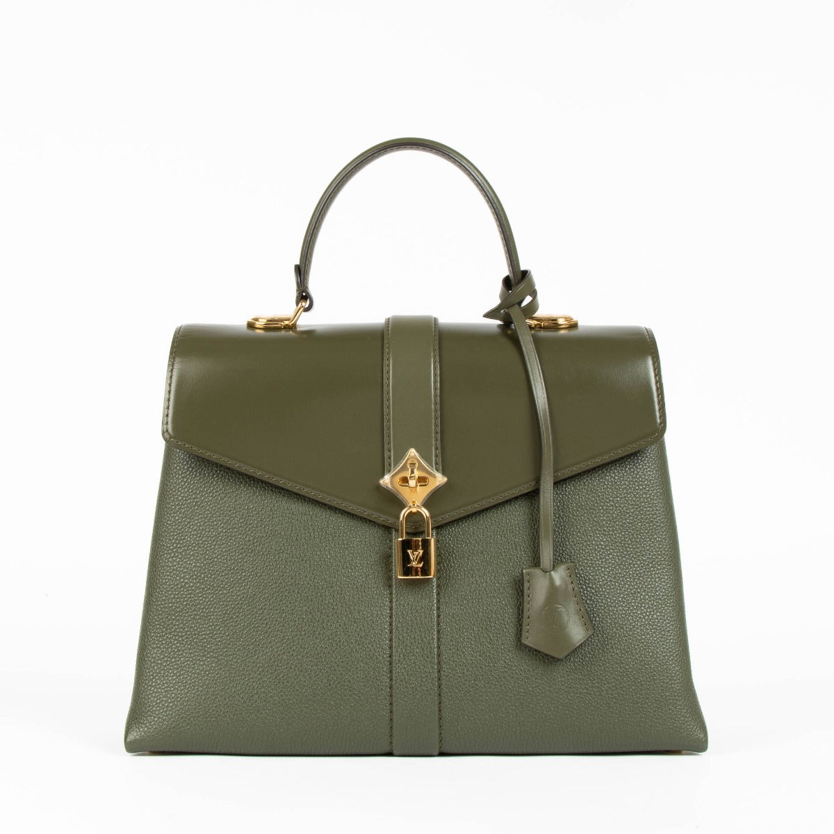 Louis Vuitton Rose des Vents MM khaki green leather handbag