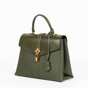 Louis Vuitton Rose des Vents MM khaki green leather handbag